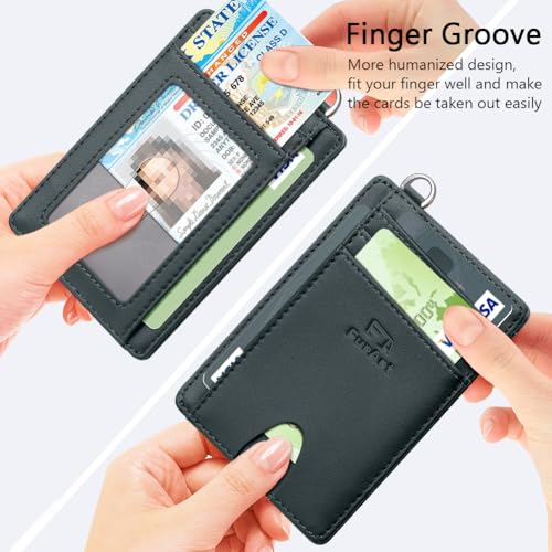 Image of FurArt Slim Minimalist Wallet RFID Credit Card Holder for Men | slim minimalist compact rfid id window thin