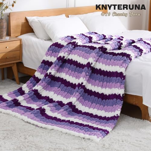 Knyteruna Chunky Yarn for Hand Knitting, #10 Chunky Blanket Chenille Yarn, Large Bulky Thick Jumbo Yarn, Super Chunky Knit Yarn for Crocheting, 8 Skein (8 oz 22 yds Each Skein), Terracotta Rose — view 6