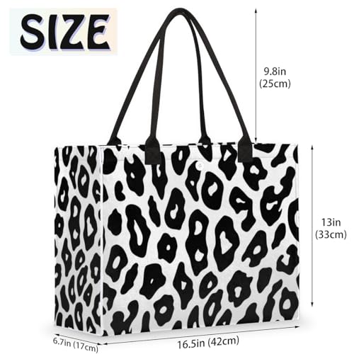White Leopard Animal Tote Bag for Women Large Beach Bag Reusable Tote Bags for Work Travel Beach Shopping2