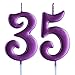 Pink 35th Birthday Candle, Number 35 Years Old Candles Cake Topper, Woman Party Decorations, Supplies