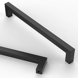 Asidrama 10 Pack 8 Inch(203mm) Matte Black Kitchen Cabinet Handles, Stainless Steel Cabinet Pulls Kitchen Cabinet Hardware for Cupboard Drawer Handles Dresser Pulls