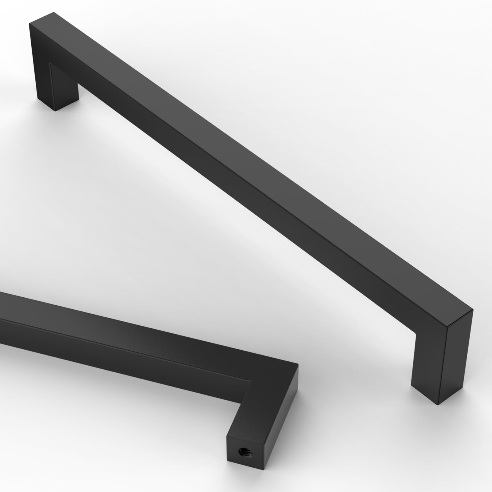 Asidrama 10 Pack 8 Inch(203mm) Matte Black Kitchen Cabinet Handles, Stainless Steel Cabinet Pulls Kitchen Cabinet Hardware for Cupboard Drawer Handles Dresser Pulls