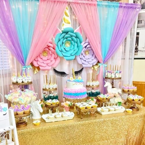 QueenDream Sequin Tablecloth - Gold Tablecloth 50x80 Inch Glitter Table Cloth Sequin Party Fabric for Birthday Birdal Baby Shower Wedding by QueenDream - Used condition - Image 3