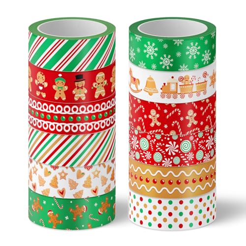 Cinta washi de Navidad adhesiva para diario de recortes decoración navideña y manualidades DIY