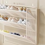 Schuhregal zum Aufhängen über der Tür für Badezimmer, Eingangsbereich, Flur, Schrank, Organizer mit stabiler Eisenmaterialkonstruktion (weiß)