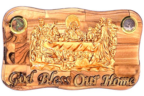 Holy Land Market Olive Wood Last Supper Plaque Hand Made