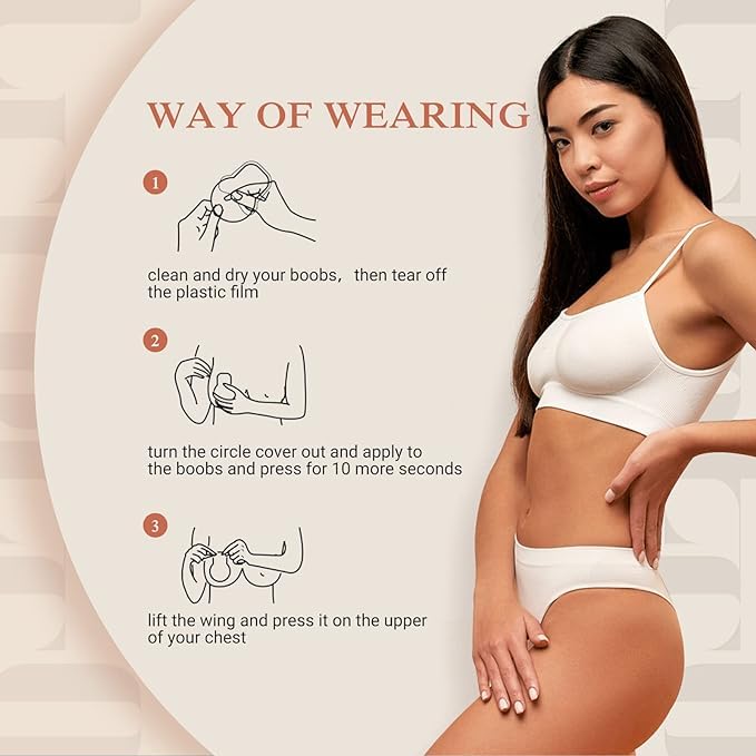 GREYANA Breast Lift Pasties – Invisible Silicone Lifting Petals, Reusable Adhesive Nipple Covers for Women. - Image 4 thumbnail