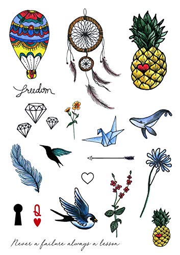 Tatouages temporaires TATSY FUNKY SET, éphémère, dessin original et unique, sexy, pour les femmes, filles, adultes, fête, bras, main, corps, fleur, coeur, diamant Cover