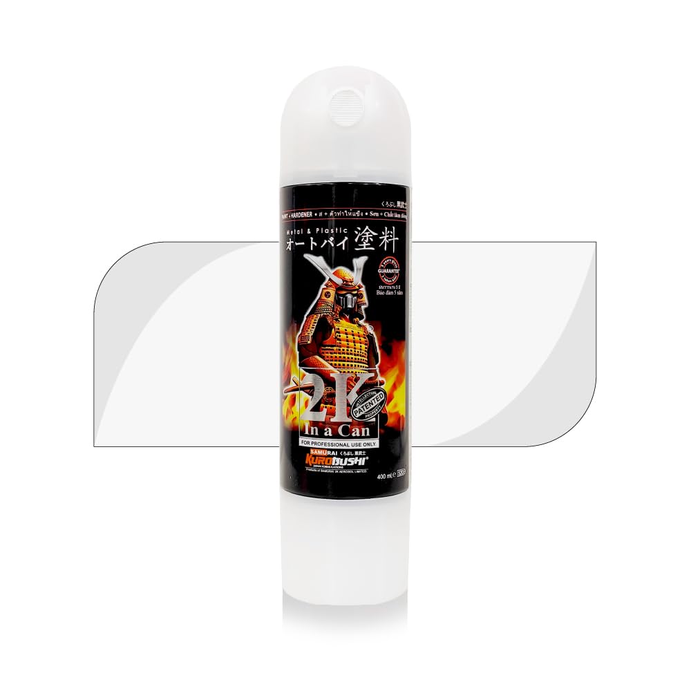 Samurai 2K Series 2K01P Top Coat Clear Gloss Spray Paint, 300ml- Automotive,Motorcycle,DIY