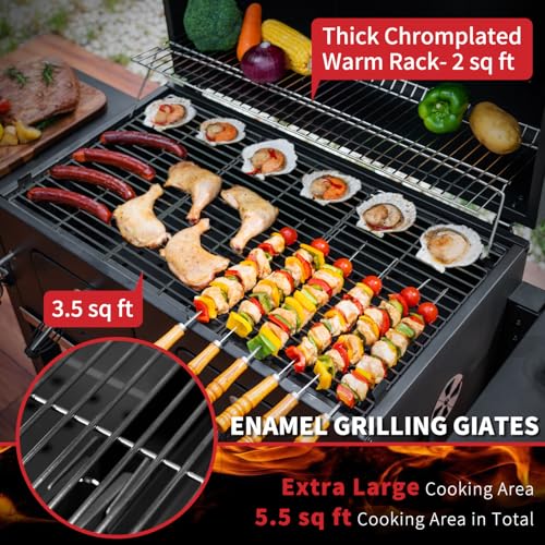 Image of Kenadne Charcoal Grill Outdoor BBQ Grill, Extra Large Cooking Area 794 Square Inches with Two Adjustable & Individual Charcoal Tray, Foldable Side Tables for Outdoor Cooking grill Backyard