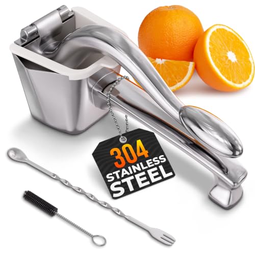Image of Manual Lemon Squeezer, Citrus Juicer Hand Press, 304 Stainless Steel