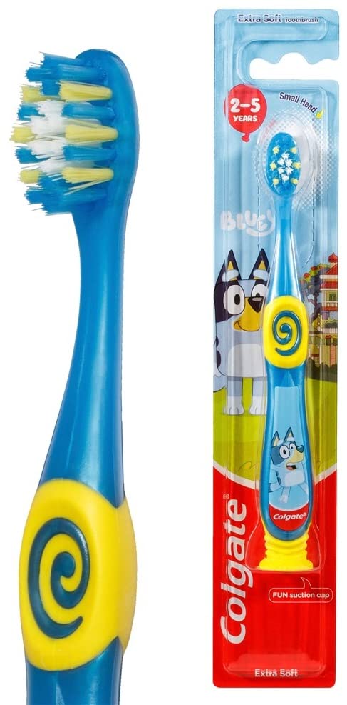 Colgate Bluey Toothbrush for Children with Suction Cup, Kids 2-5 Years Old, Extra Soft (Colors & Characters Very) - Pack of 6 - image 2