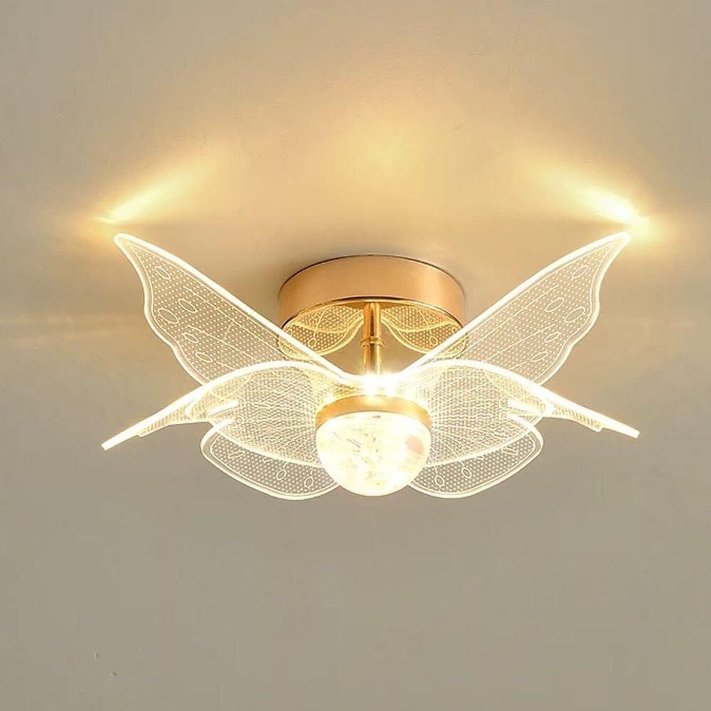Suspension couloir papillon acrylique 12W style nordique