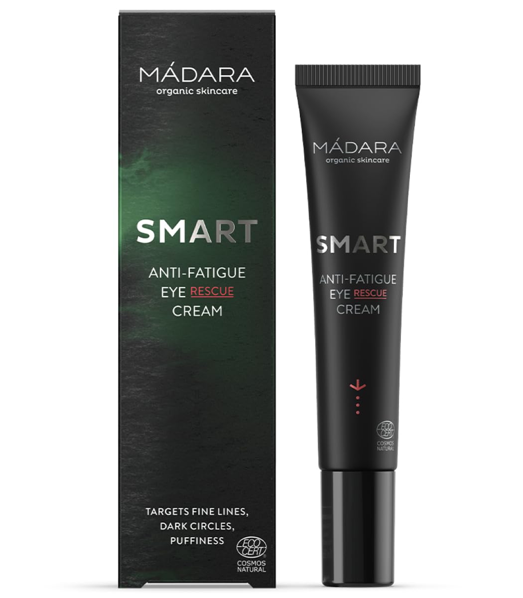 Madara Organic Skincare | SMART Anti-Fatigue Eye Rescue Cream - 15 ml, With a Smart Antioxidant Complex, Natural Aescin And Caffeine, 100% Natural Origin, Vegan, Ecocert Certified