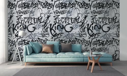 Livingwalls Grafitti The Wall Non-Woven Wallpaper 1.59 m x 2.80 m Grey Black Made in Germany 382511 382511 - Image 3