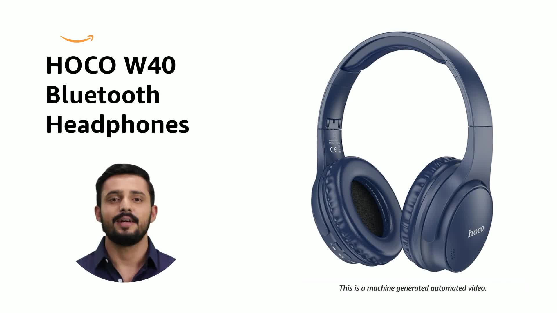 HOCO Bluetooth Headphones W40- Wireless Deep Bass Earphones with Mic, 12H Playtime, Water Resistant/Sweatproof, Compatible with iOS, Android - Gaming ...