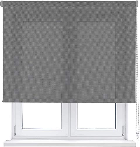 Rollertor Stannis Estor Enrollable Screen Traslucido, Tela, Gris Oscuro, 130 x 175 cm