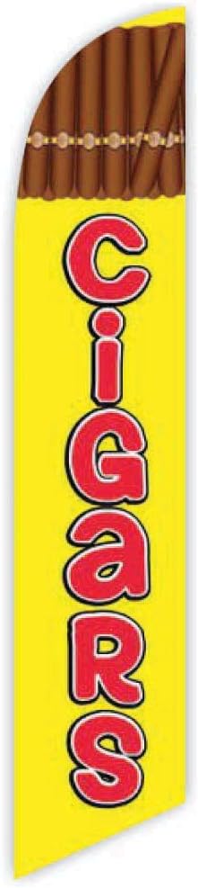 Cigars (Yellow) Advertising Feather Flag 12ft - Replacement Flag Only (without Poleset)