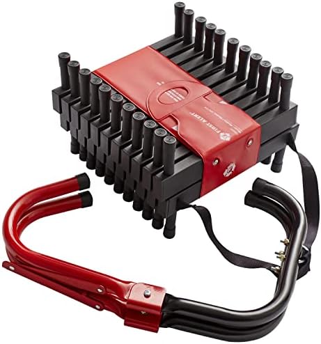 First Alert Three-Story Fire Escape Ladder, 24 Feet, Steel, Anti-Slip, Black