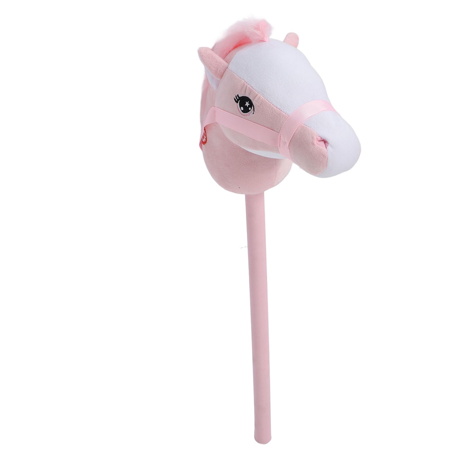 Chrees Bastón de caballo para el tiempo libre, 70 cm de felpa y PVC dibujos animados, felpa simulada, hecho a mano (rosa)