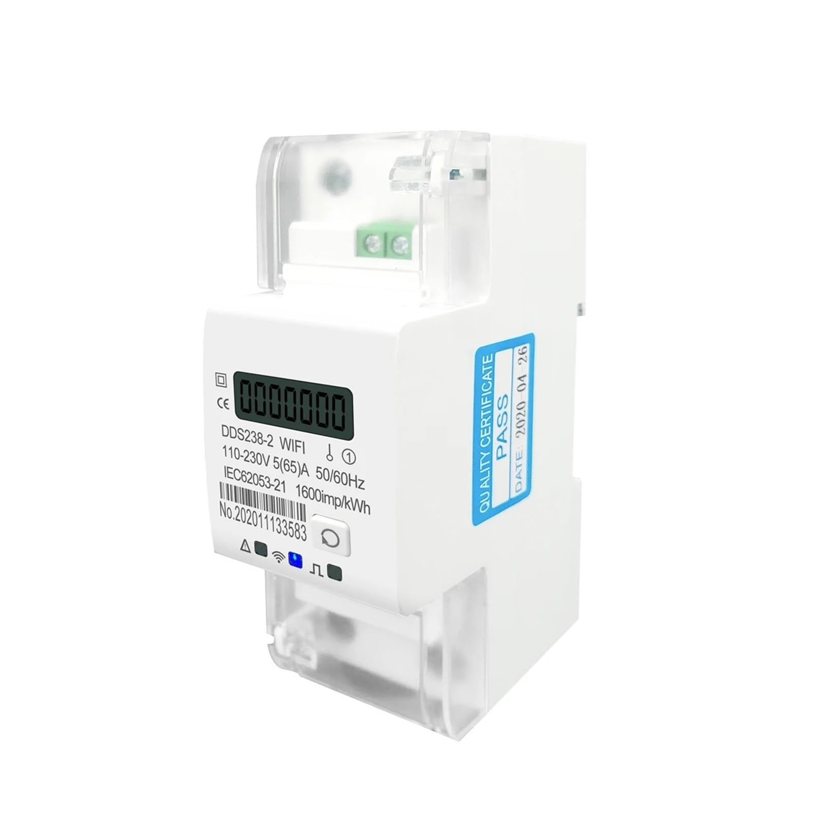 Contatore di energia monofase 65A su Guida DIN Contatore di energia Inelligent Timer Consumo energetico Contatore kWh Wattmetro