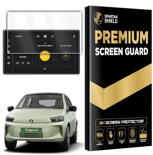 Image of SPARTAN SHIELD Screen Guard For TATA TIAGO EV 2026 Facelift || Pure+ || 8 Inch Infotainment Touchscreen Protector | Anti Scratch | Water Resistant | HD Clear | High Touch Sensitivity | NEW TataTiago Electric Car Display Accessories 2025+ [Not Tempered Glass] (2026 Facelift Tiago EV 8-Inch)