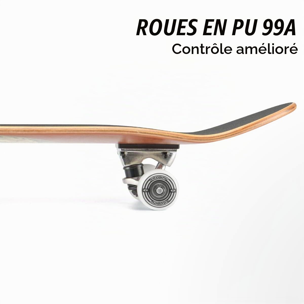 Osprey Skateboard Complet - 78,7 x 20,3 cm - Double Kick - pour Enfants et Adultes - Planche concave - Bande antidérapante - Planche et Roues - Plusieurs Designs