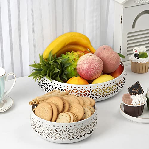 Jazuiha Fruit Bowl Metal Fruit Basket 2Pack Candy Fruit And Vegetables Holder For Kitchen, Counter, Dining Room, Table Office, Home Decor #TOP3