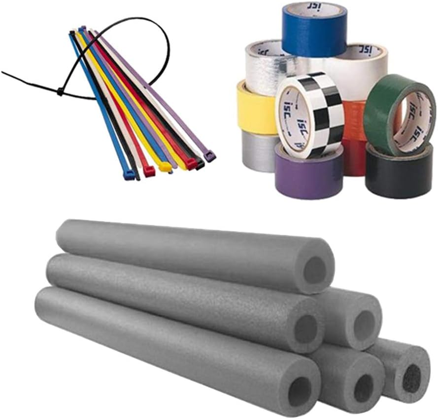 Speedway Motors Roll Bar Padding Installation Kit Orange, 6 Pack 36 Inch High Density Impact Foam Roll Cage Padding with Tape and Zip Ties, Fits 1-5/8 to 1-3/4 Inch Tubing