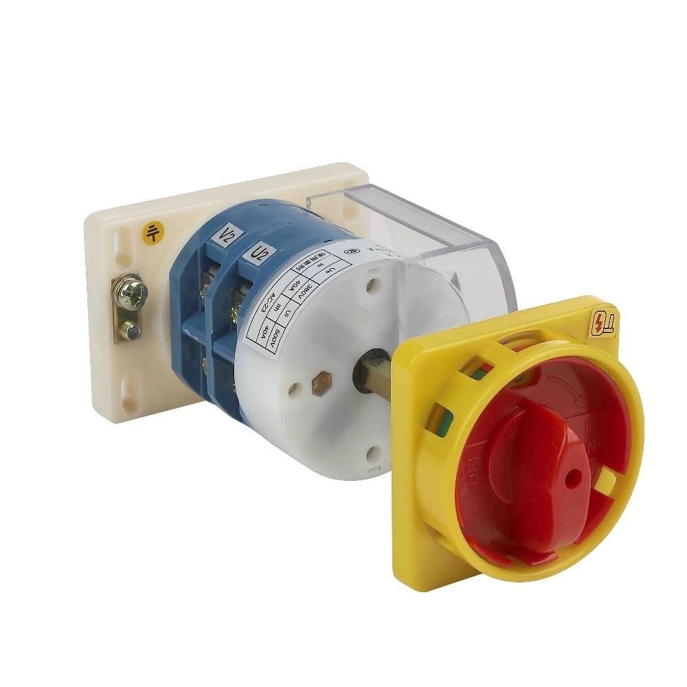 HZ12-40/08 Rotary Switch with Lengthen Pole 40A 380V 2 Position Poles Emergency Stop 1Pcs