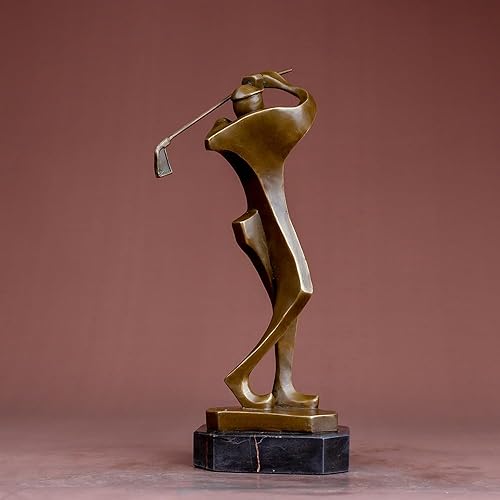 Miniatura 3 de Estatua de golfista de 12.4 pulgadas Escultura de bronce Hombre de golf Estatua de bronce Estatua moderna masculina Golfista Escultura Deporte Arte
