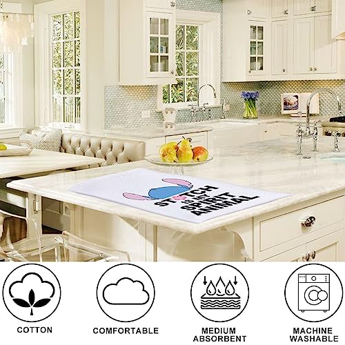 Levlo Funny Cartoon Character Fans Kitchen Towel Inspired Gift Cartoon Spirit Animal Tea Towels Hawaiian Trip Gift(Oh❀Na Spirit Animal) #TOP2