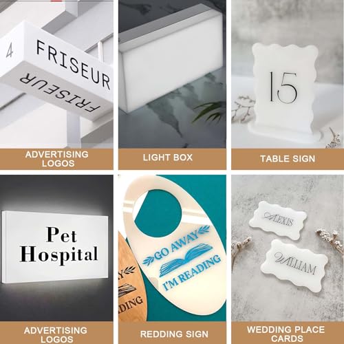 Image of Translucent White Acrylic Sheet 8x12 Inch 6 Pack, Milky White Cast Acrylic Plexiglass 1 /8 inch Thick, Light Diffuser Panel for LED Light Box, Sign Making, Lamp Shade, DIY Projects