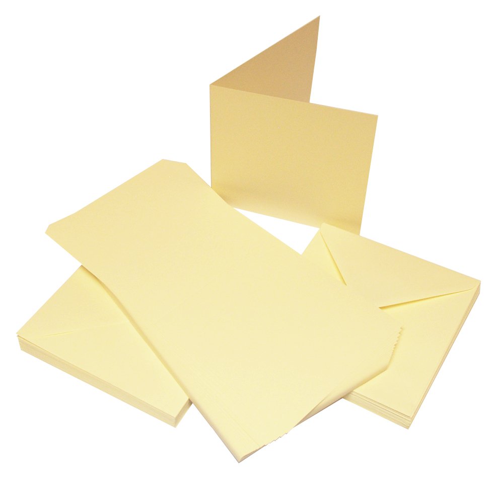 Craft UK 50 Ivory Cards &amp; Envelopes 6 x 6, Card, 15.24 x 15.24 x 15.24 cm