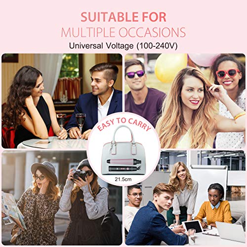 ATMOKO 2 in 1 Curling Wand,Interchangeable Hair Curler Wand Pearl Ceramic barrel with Digital Controls+22 Heat Settings,60min Auto Off Hair Wand Curling Iron for Beach Waves (1-1.5inch)