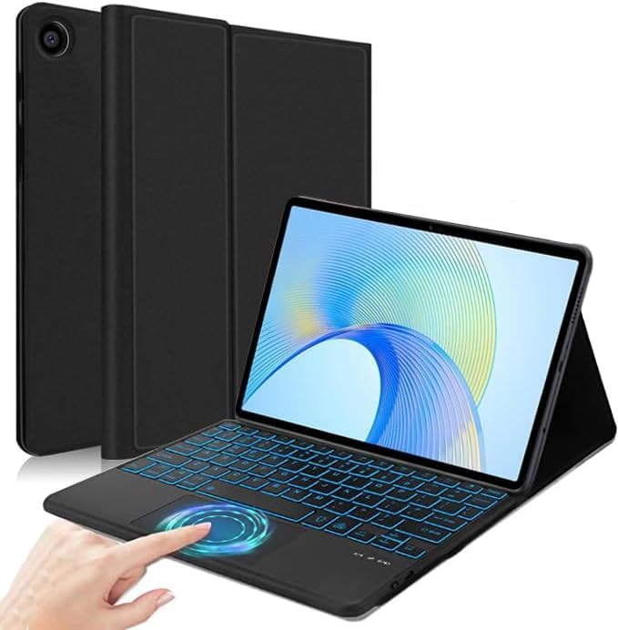 RTSY Keyboard case for Honor Pad X9 11.5-inch (29.21 cm) with 7-Colors Backlits & Touchpad, Multi Angle, Wireless Bluetooth Magnetically Detachable Keyboard Cover, Rechargeable