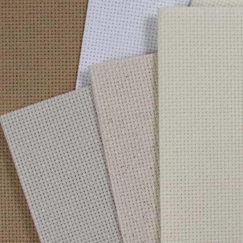 Image of KCS 6 pc of 12 inch x 18 inch (30cmx45cm) Counted Cotton Aida Cloth Cross Stitch Fabric (14CT-G)