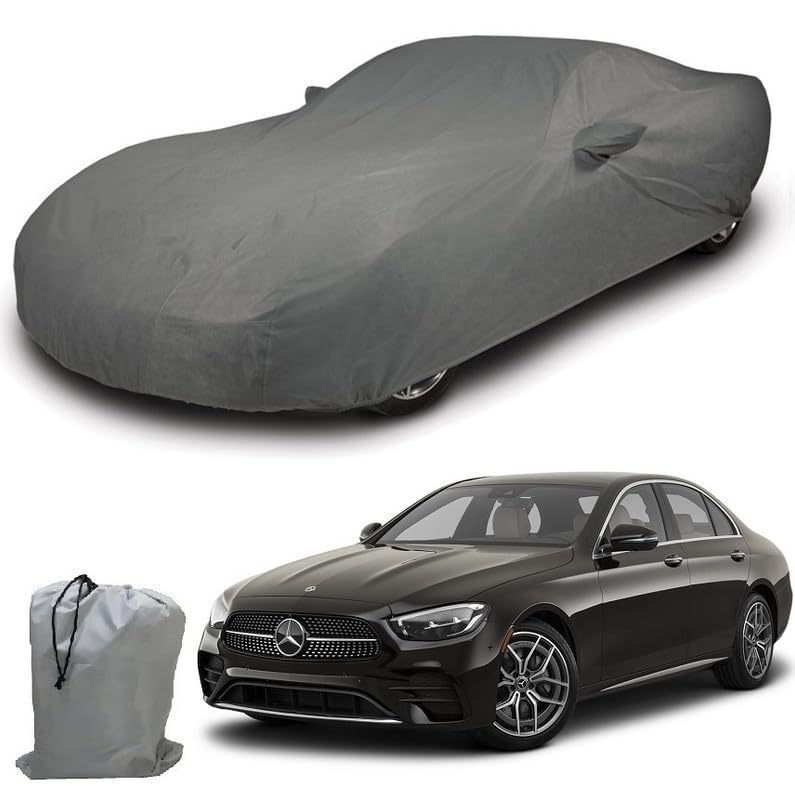 Image of ARCUATE Triple Layer Custom fit Car Body Cover for Mercedes Benz E 200 |Top Layer Dustrproof | Middle Layer Waterproof | Bottom Layer Scratch Protection | Outdoor Indoor Fabric