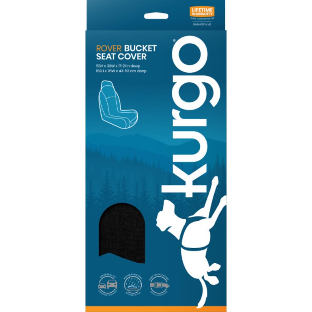 Kurgo Rover Funda de Asiento Delantero | Impermeable, Correas Ajustables, Antiarañazos, Bolsillo Grande