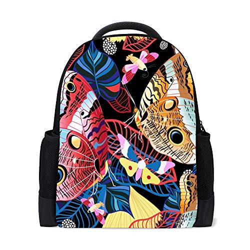 Mochila escolar de malla ZhiMi bolsa de equipaje con mariposas coloridas