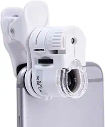 Lente de Aumento para Celular 60x com LED, Portátil, Lupa Digital de Bolso para Celular e Tablet