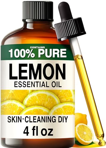Image of 100% Pure Lemon Oil - 4 Fl Oz Lemon Essential Oil for Hair, Skin, Diffuser, Aromatherapy & DIY Soap Making Scent