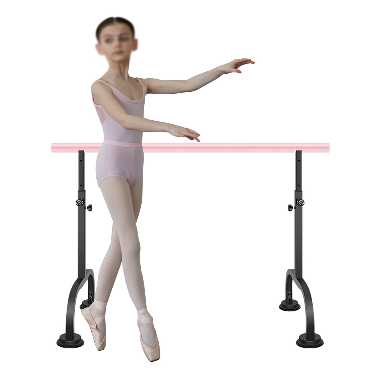 NGDFGR Portable Adjustable Ballet Barre For Home & Studio - Height & Length Adjustable Dance Bar For Stretching & Workouts - Ideal For Dancers & Fitness Enthusiasts,Black,9.84 F,Pink-9.84 ft