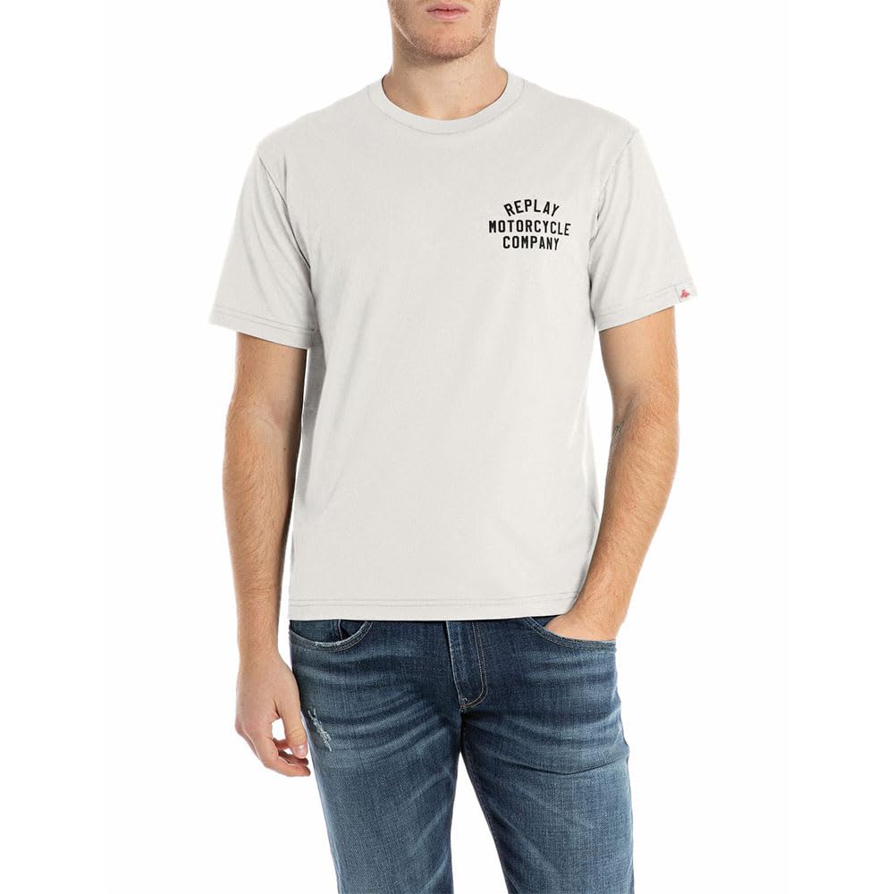 Replay Men's M3213 T-Shirt, 011 Natural White, 3XL