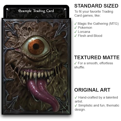 Fantasy North - Book of Fiends - Spell Book Series I - 100 Textured Matte TCG Card Sleeves - Fits Magic MTG Commander Pokemon and Other Card Games - Playing Card Sleeves