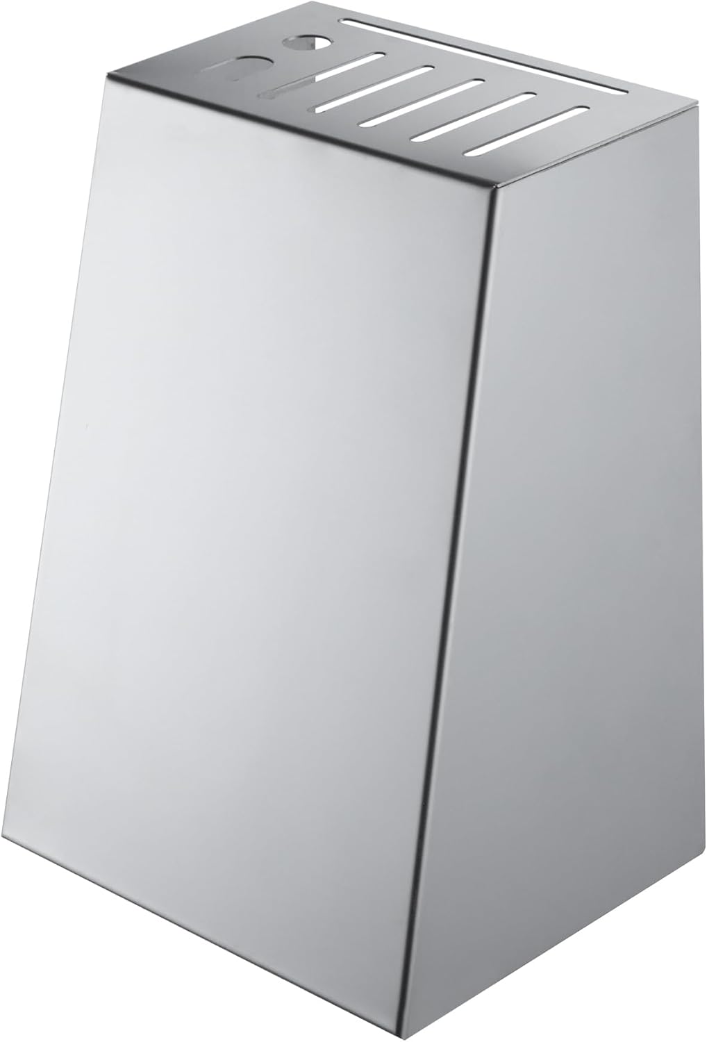 Industrial Style Knife Block Holder, T316 Grade Stainless Steel Counter Top Cutlery Shelf Reflective Polish, One Pack