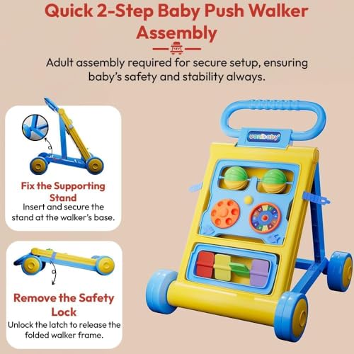 Image of StarAndDaisy Baby Walker /Multipurpose Push Walker for 0-24 Months (Yellow)
