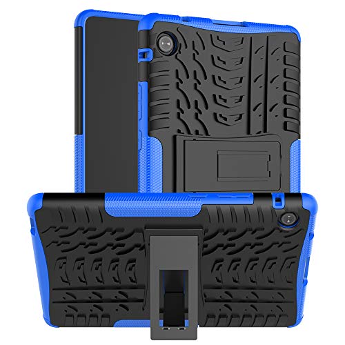 QYiD Funda para Huawei MediaPad T3 7.0, Doble Capa Anti-Choques Carcasa de Silicón y PC con Soporte Función para Huawei MediaPad T3 7.0' 2017 BG2-W09, Azul