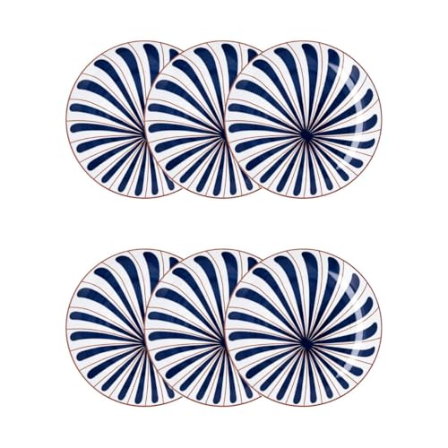 Bidasoa Oceanika Set 6 Platos Llanos Porcelana 27cm Porcelana Apilable