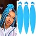 Blue Braiding Hair Pre Stretched Kanekalon Box Braiding Hair Extension 26 Inch (Pack of 3)